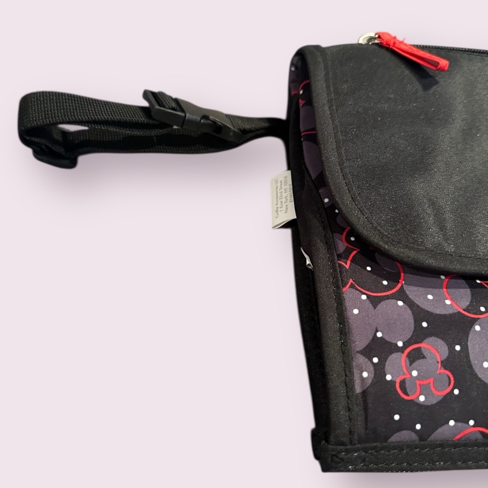 Disney Baby Love Mickey Mouse Black and Red Travel Diaper Mat With Storage - Picture 2 of 8